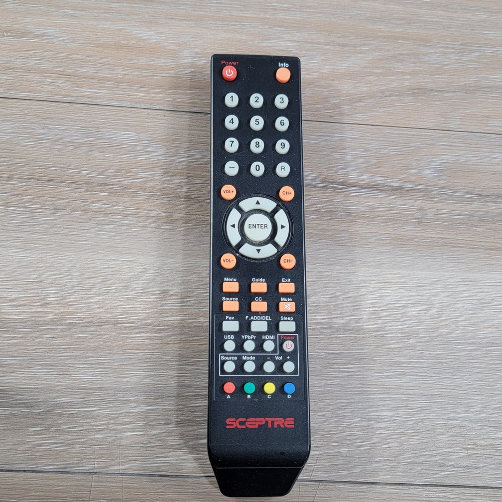 Sceptre TV Remote Control Black with HDMI USB YPbPr Dedicated Buttons